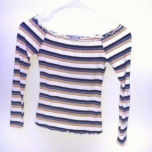 Charlotte Russe Off the shoulder striped shirt